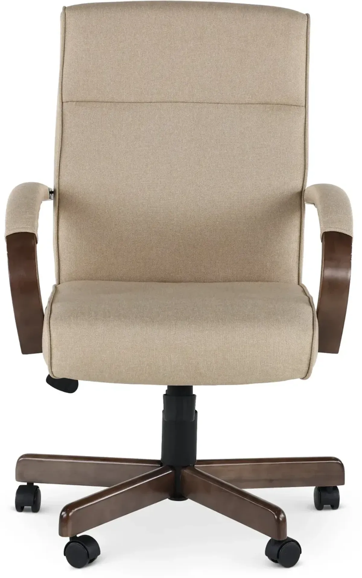 Driftwood Beige Fabric Swivel Office Chair