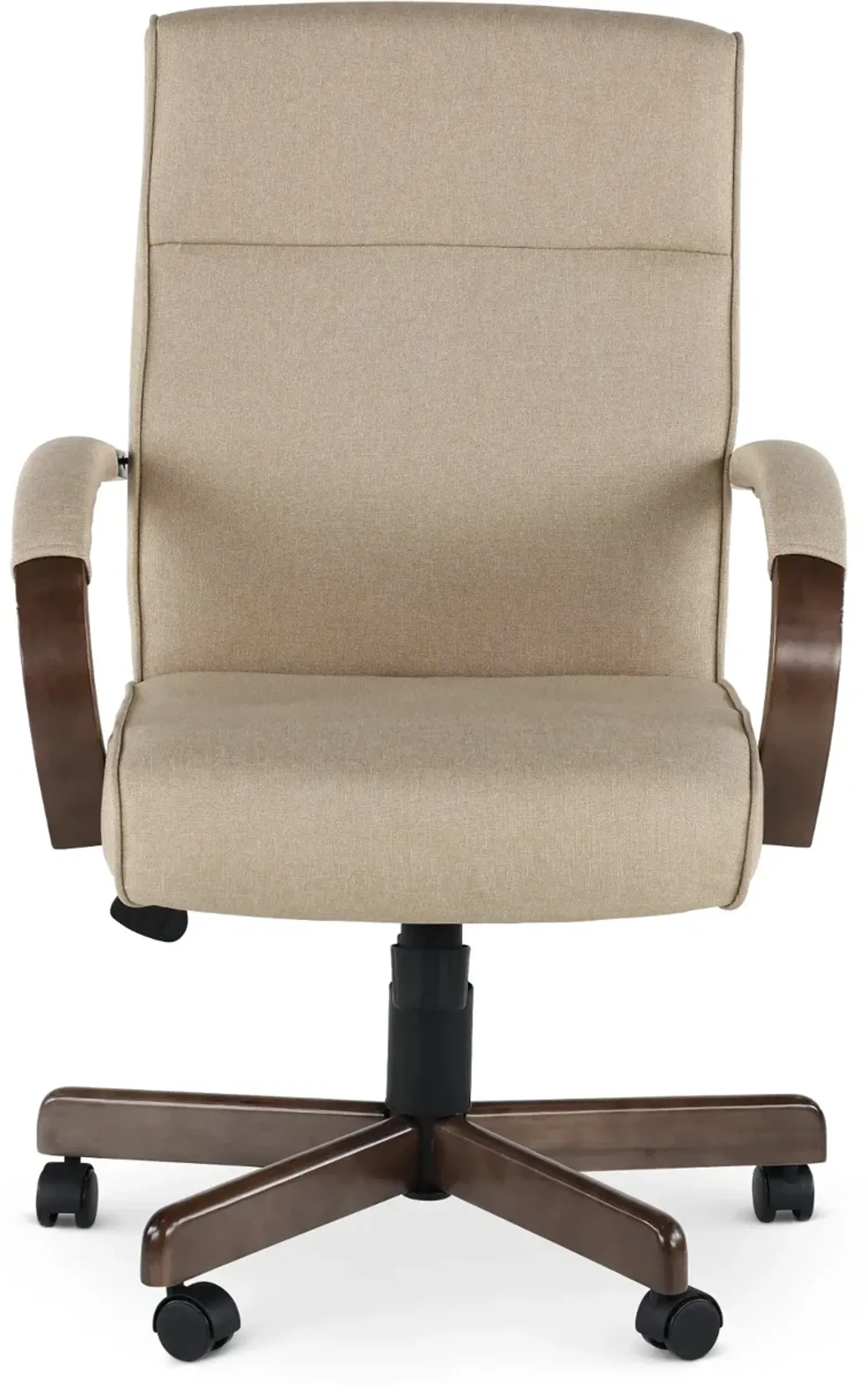 Driftwood Beige Fabric Swivel Office Chair