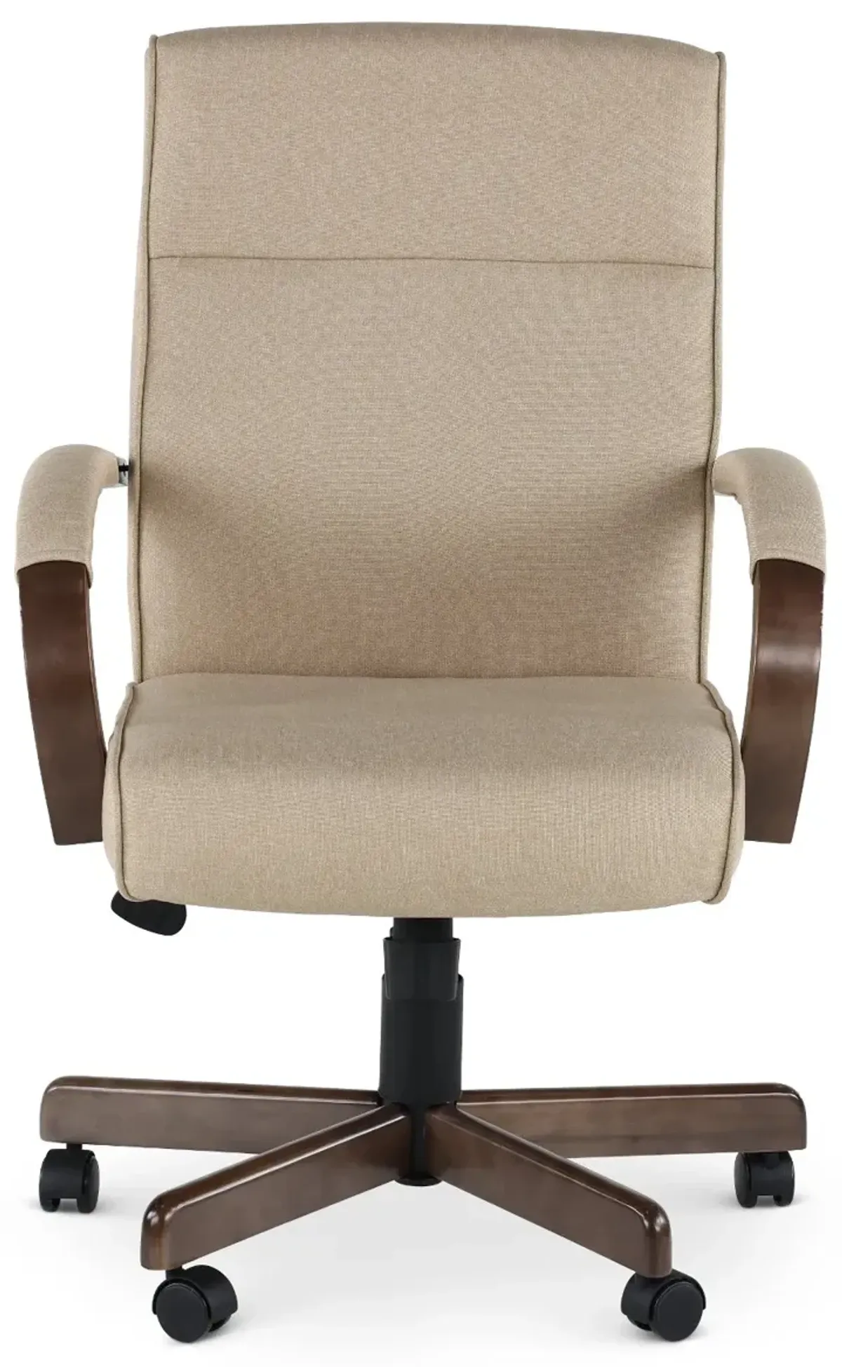Beige Fabric Swivel Office Chair