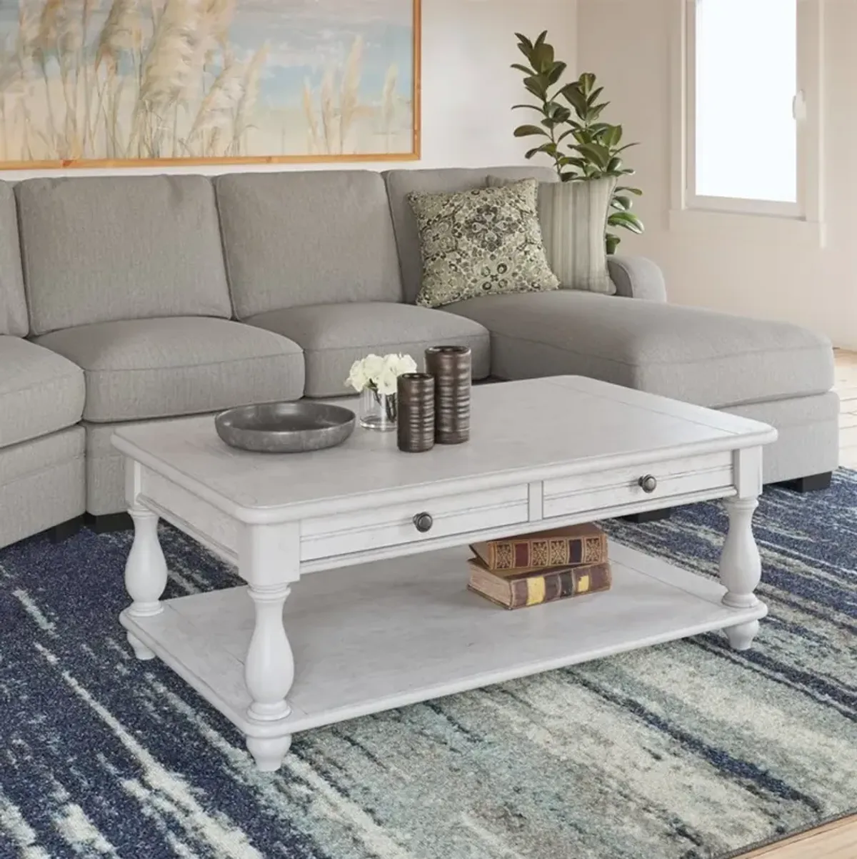 Newhaven Weathered White Coffee Table