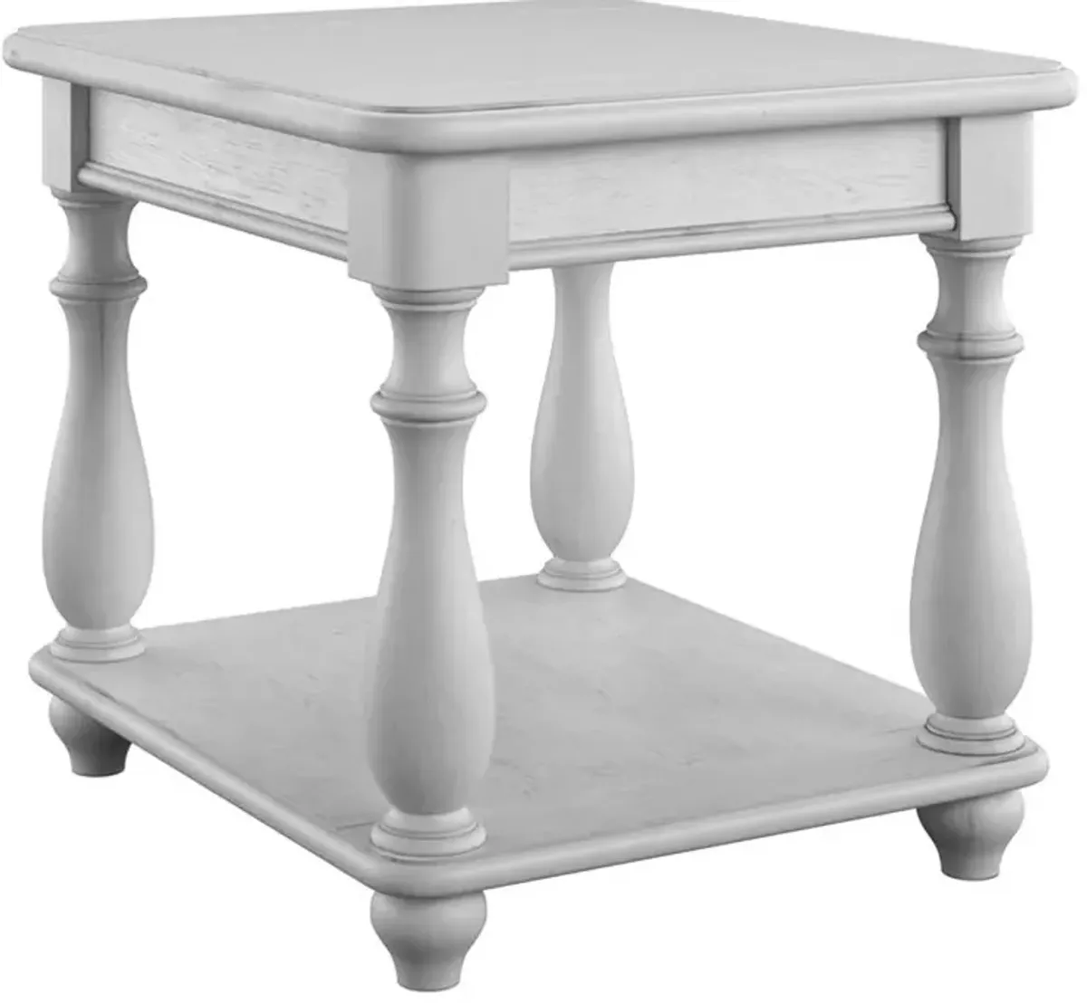 Newhaven Weathered White Square End Table