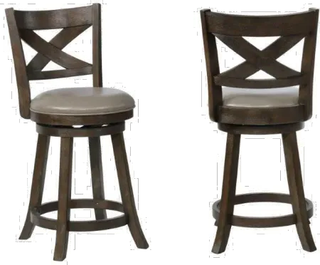 Kipper Brown and Gray Swivel Counter Height Stool