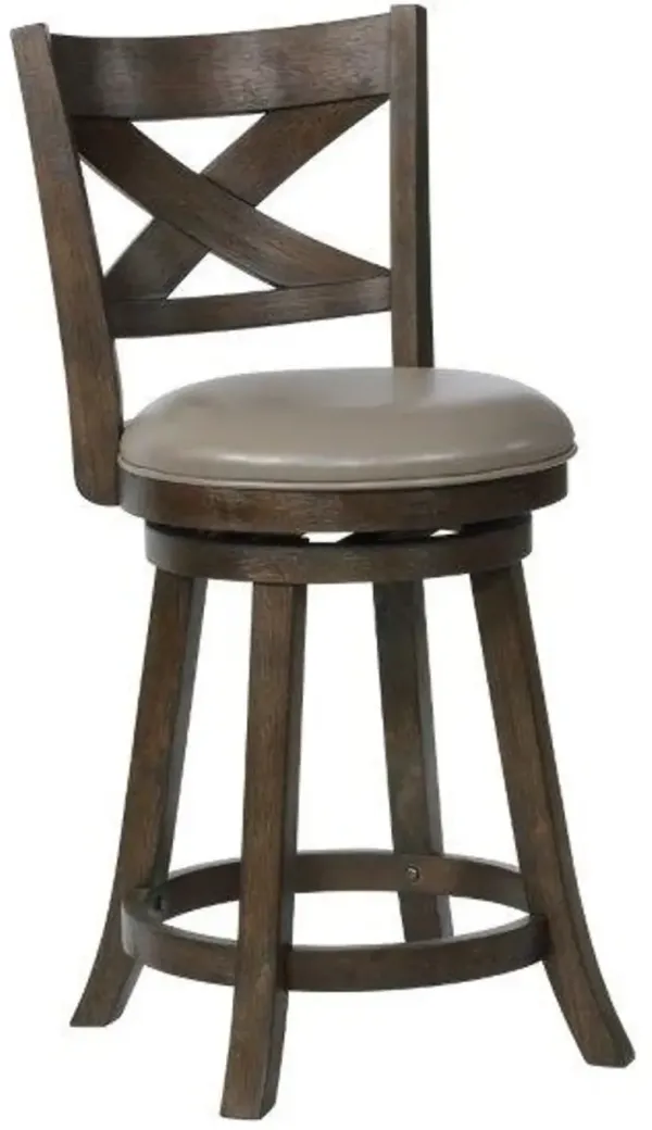 Kipper Brown and Gray Swivel Counter Height Stool