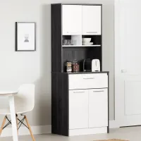 Myro Gray Oak and White Pantry Cabinet - South Shore