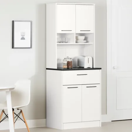 Myro Black and White Pantry Cabinet - South Shore