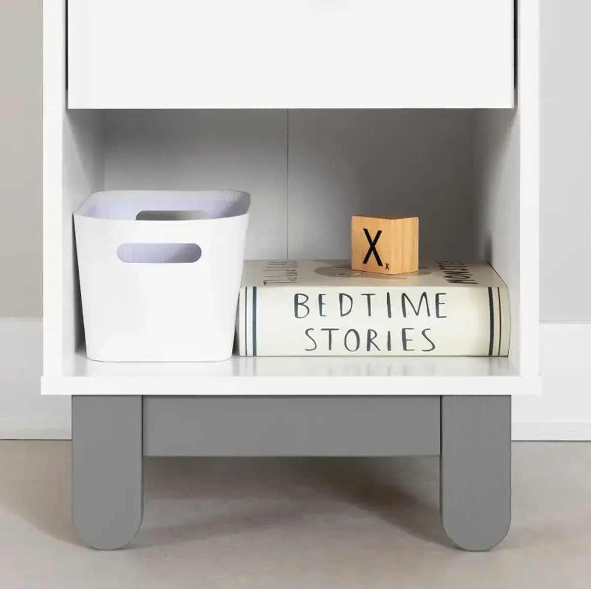 Bebble White and Gray Nightstand - South Shore