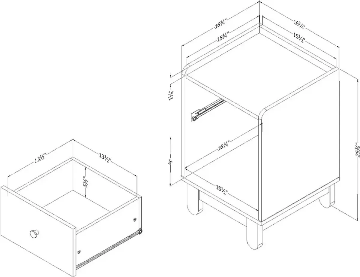 Bebble White and Gray Nightstand - South Shore