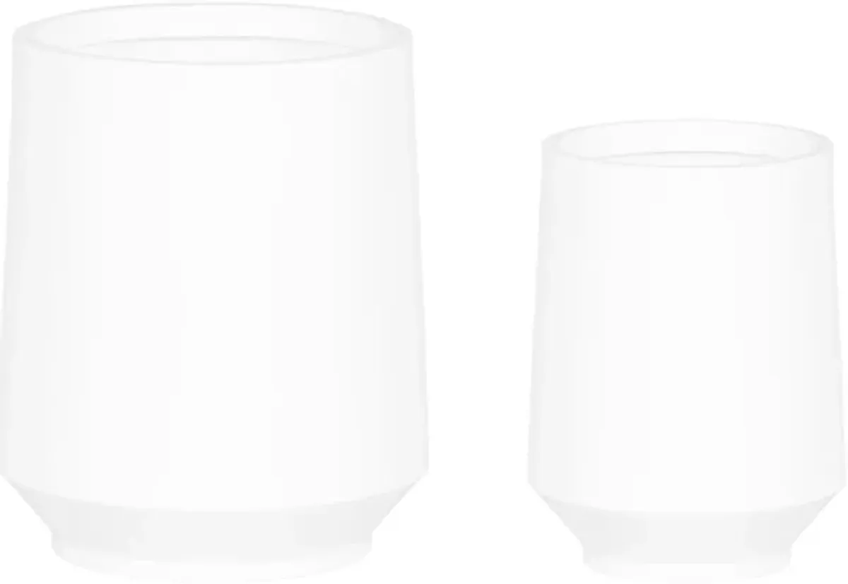 Dalya White Planters, Set of 2 - South Shore