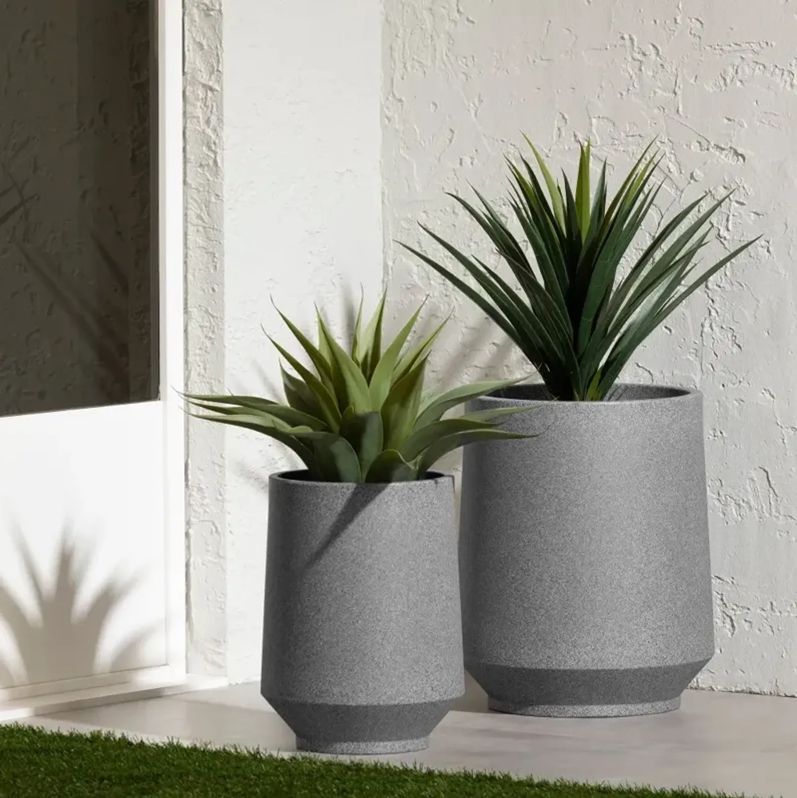 Dalya Mottled Gray Planters, Set of 2 - South Shore