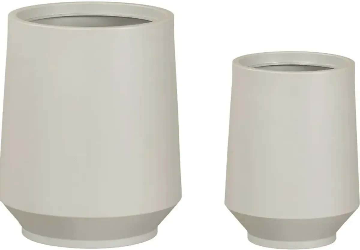 Dalya Greige Planters, Set of 2 - South Shore