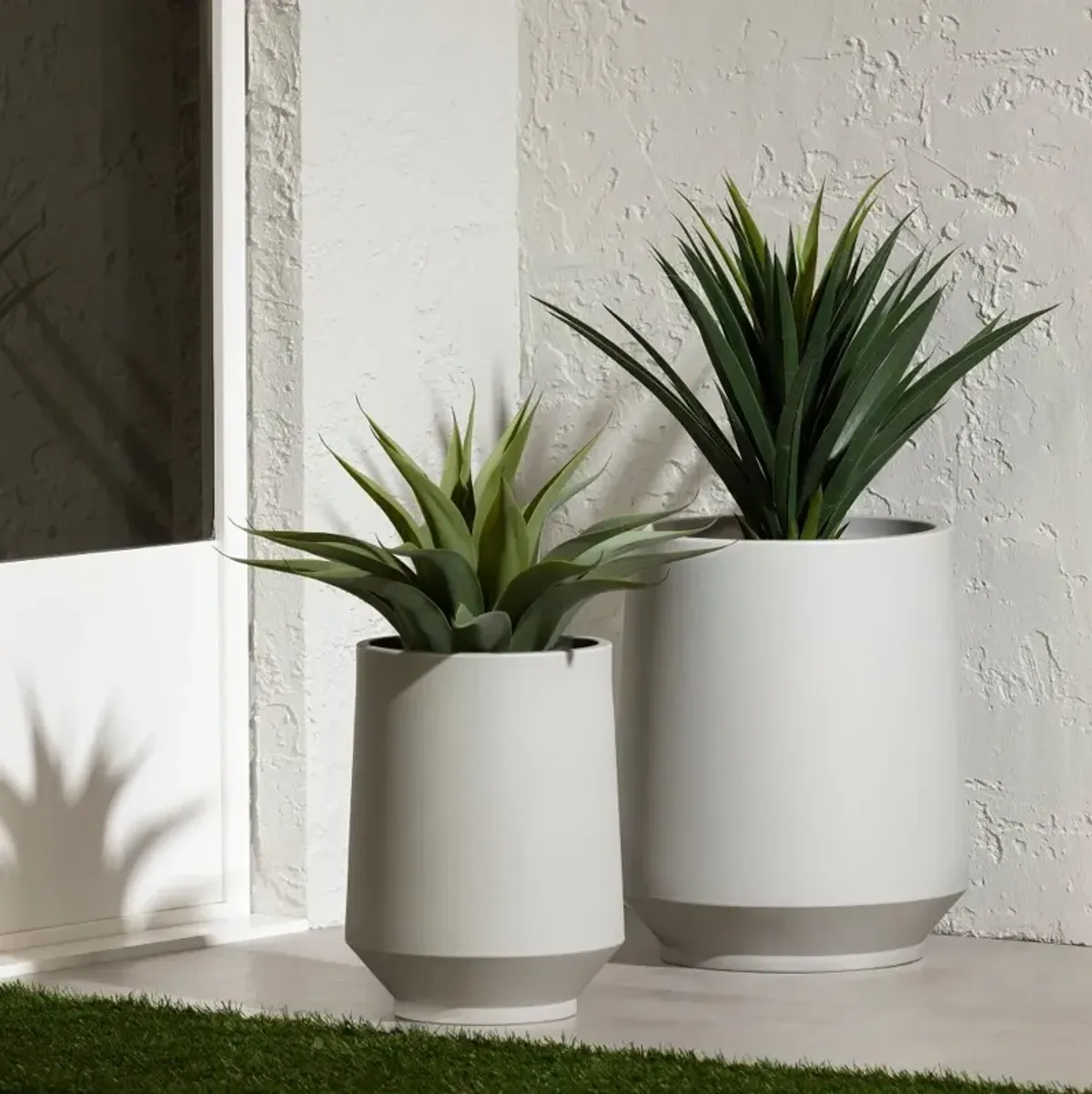 Dalya Greige Planters, Set of 2 - South Shore