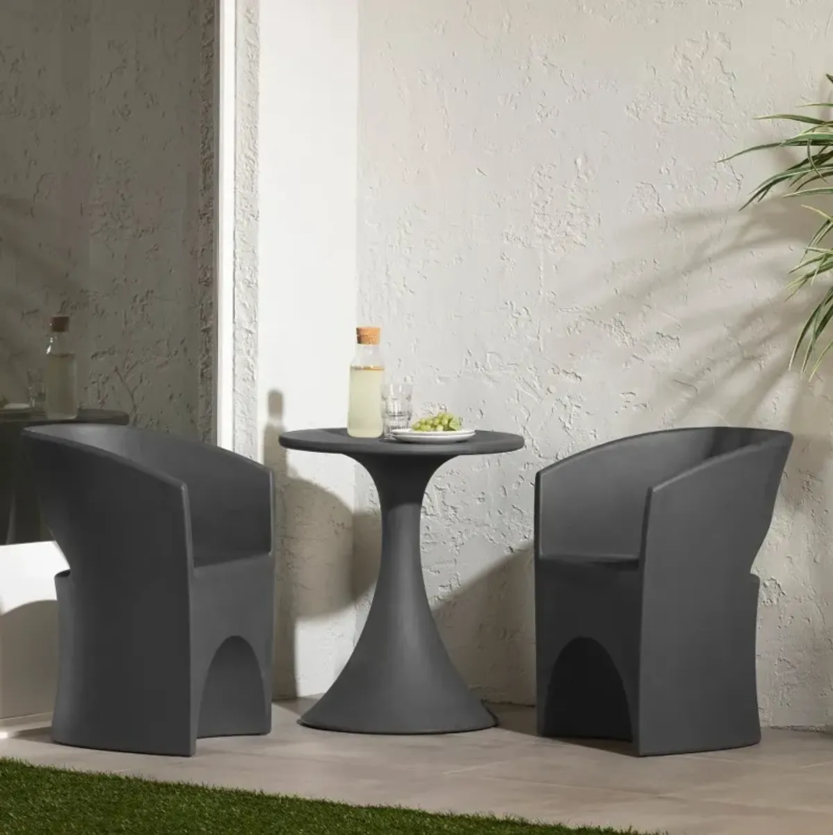 Dalya Dark Gray 3 Piece Outdoor Bistro Set - South Shore