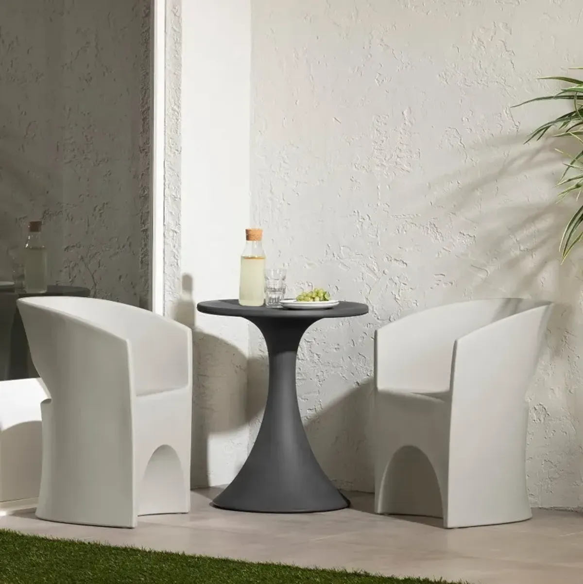 Dalya 3-Piece Gray Outdoor Bistro Set