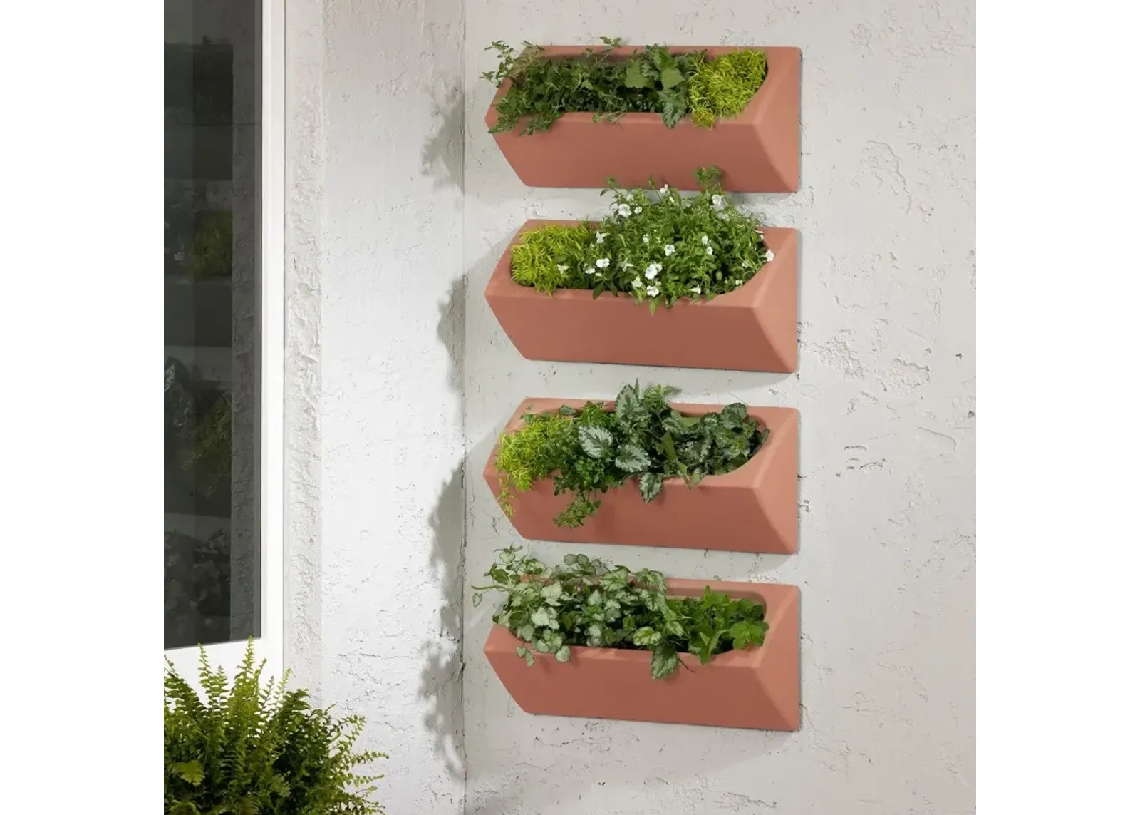 Dalya Burnt Orange Wall Planters, Set of 4