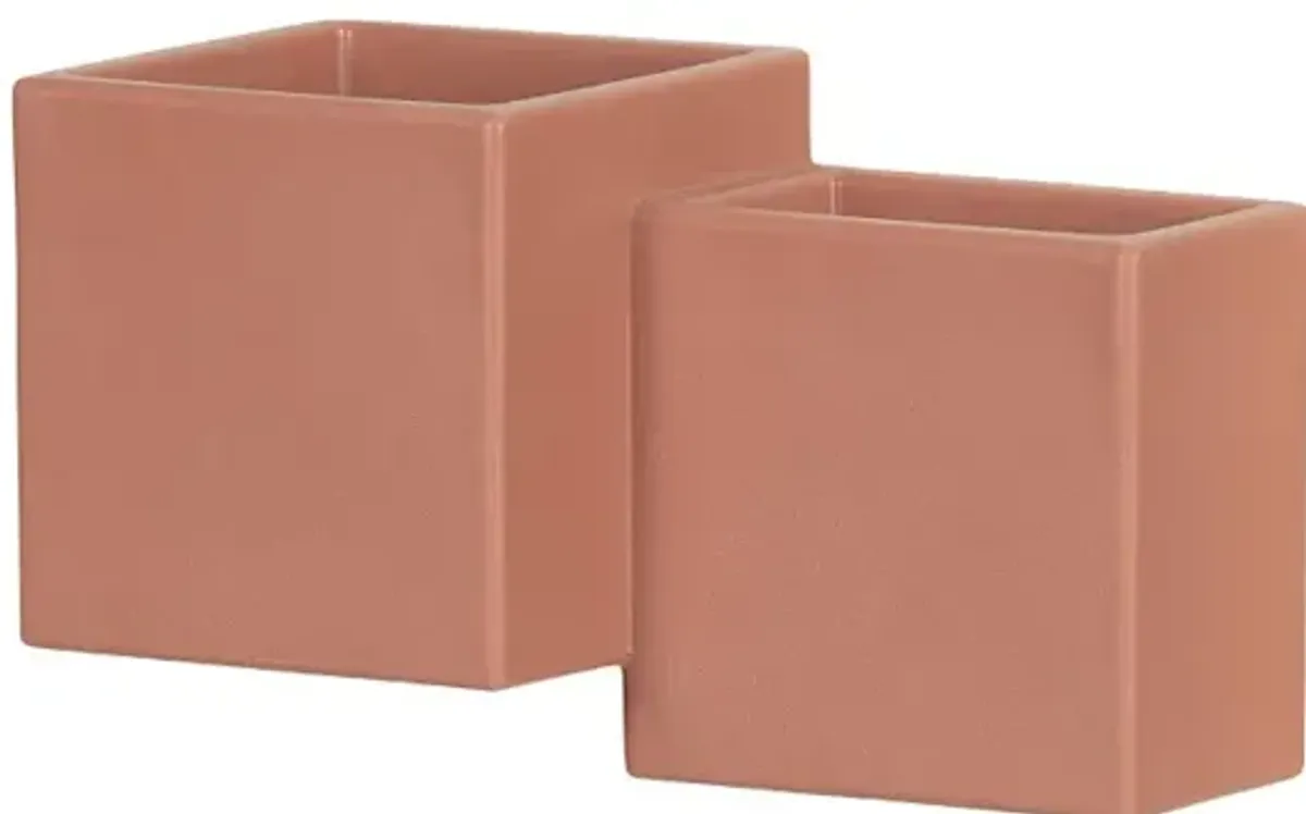 Dalya Burnt Orange Wall Planters, Set of 2 - South Shore