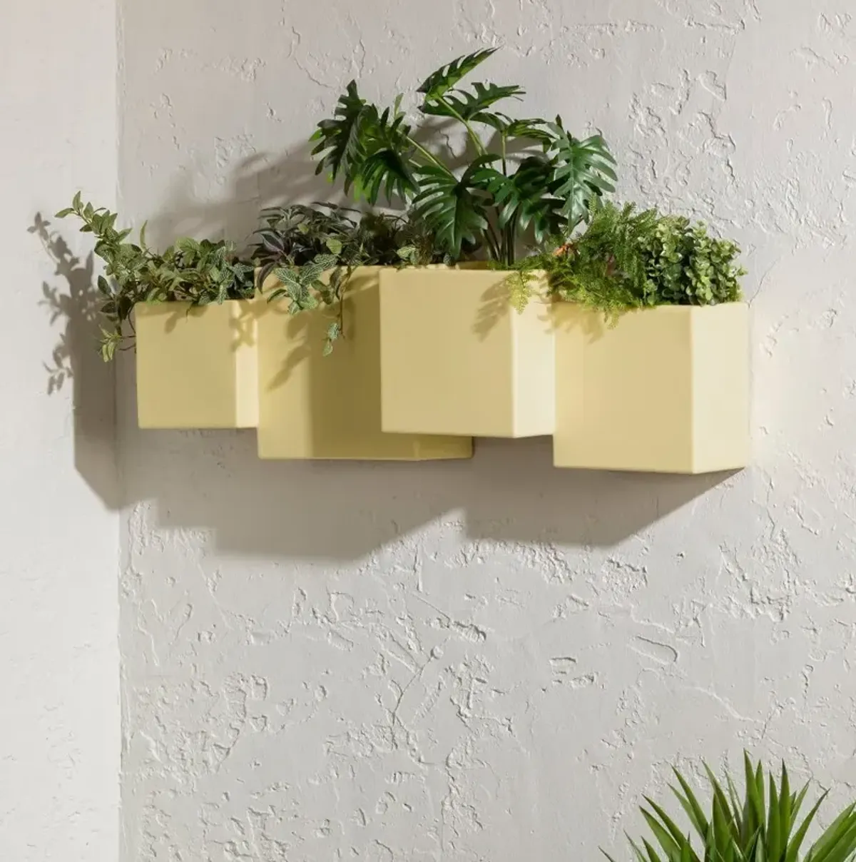 Dalya Light Yellow Wall Planters, Set of 2 - South Shore