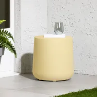 Dalya Light Yellow Round Outdoor Side Table - South Shore