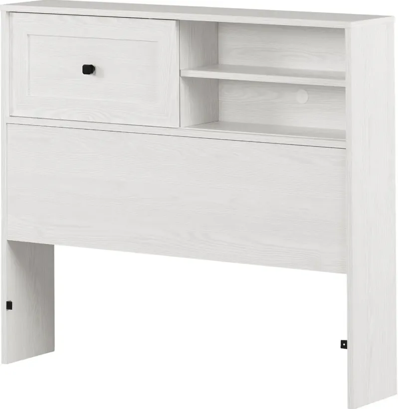 Hazen White Twin Bookcase Headboard - South Shore