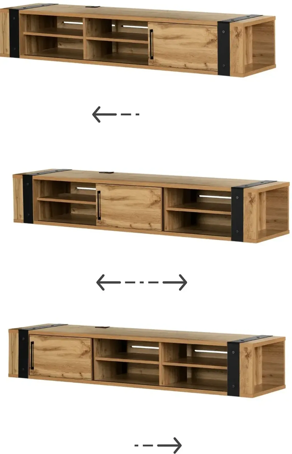 Munich Oak 68" Hanging TV Stand - South Shore