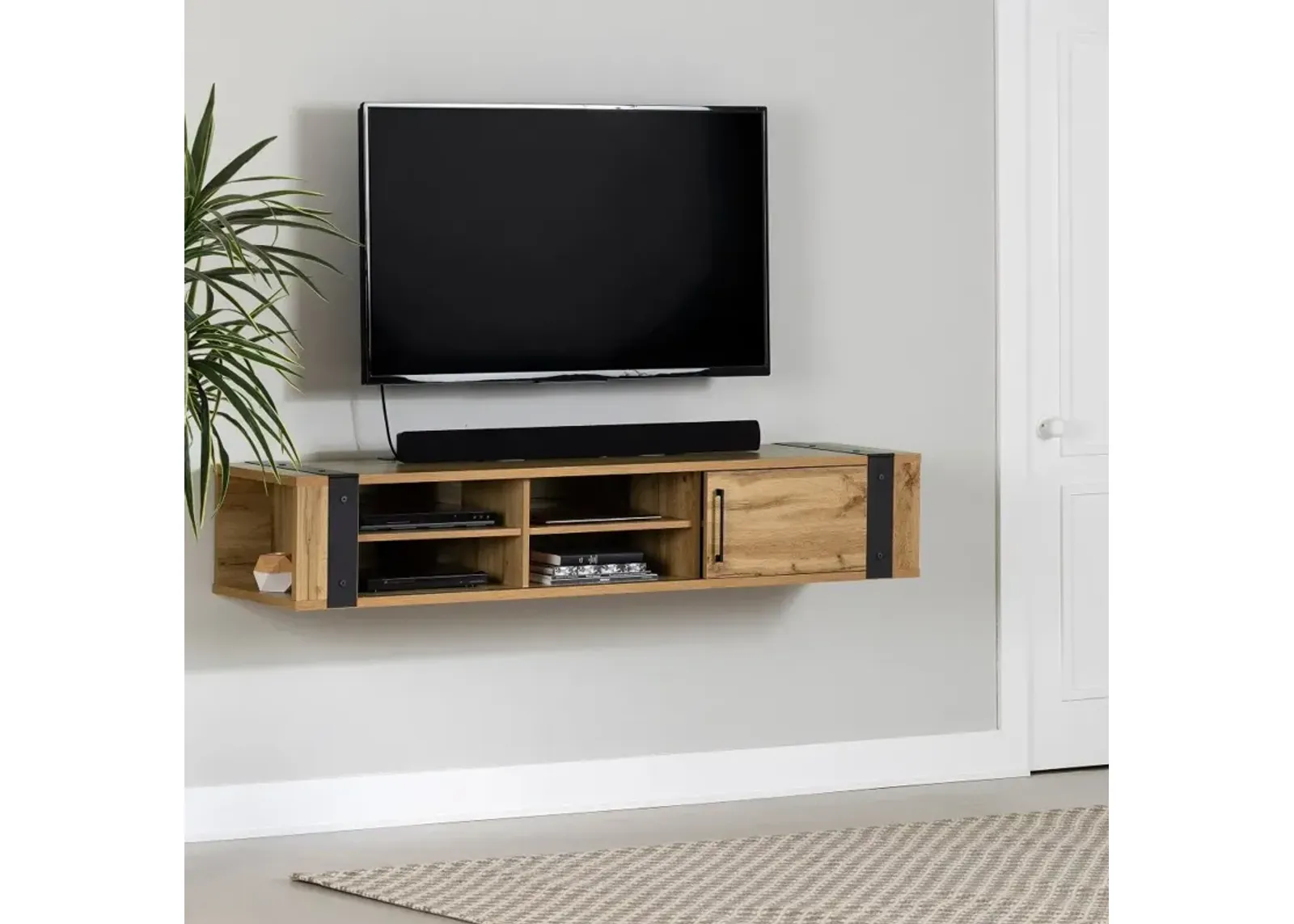 Munich Oak 68" Hanging TV Stand - South Shore