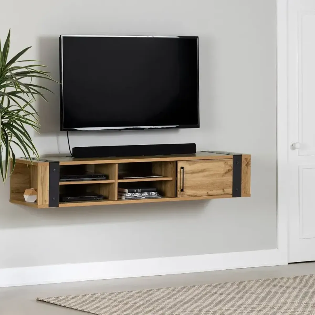 Munich Oak 68" Hanging TV Stand - South Shore