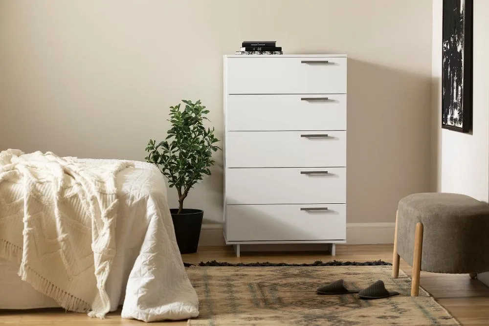 Cavalleri White 5-Drawer Chest - South Shore