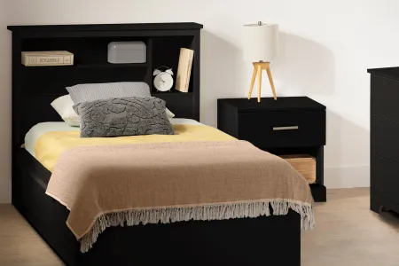 Gramercy Black Twin Bed and Headboard Set - South Shore