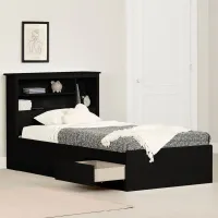 Gramercy Black Twin Bed and Headboard Set - South Shore