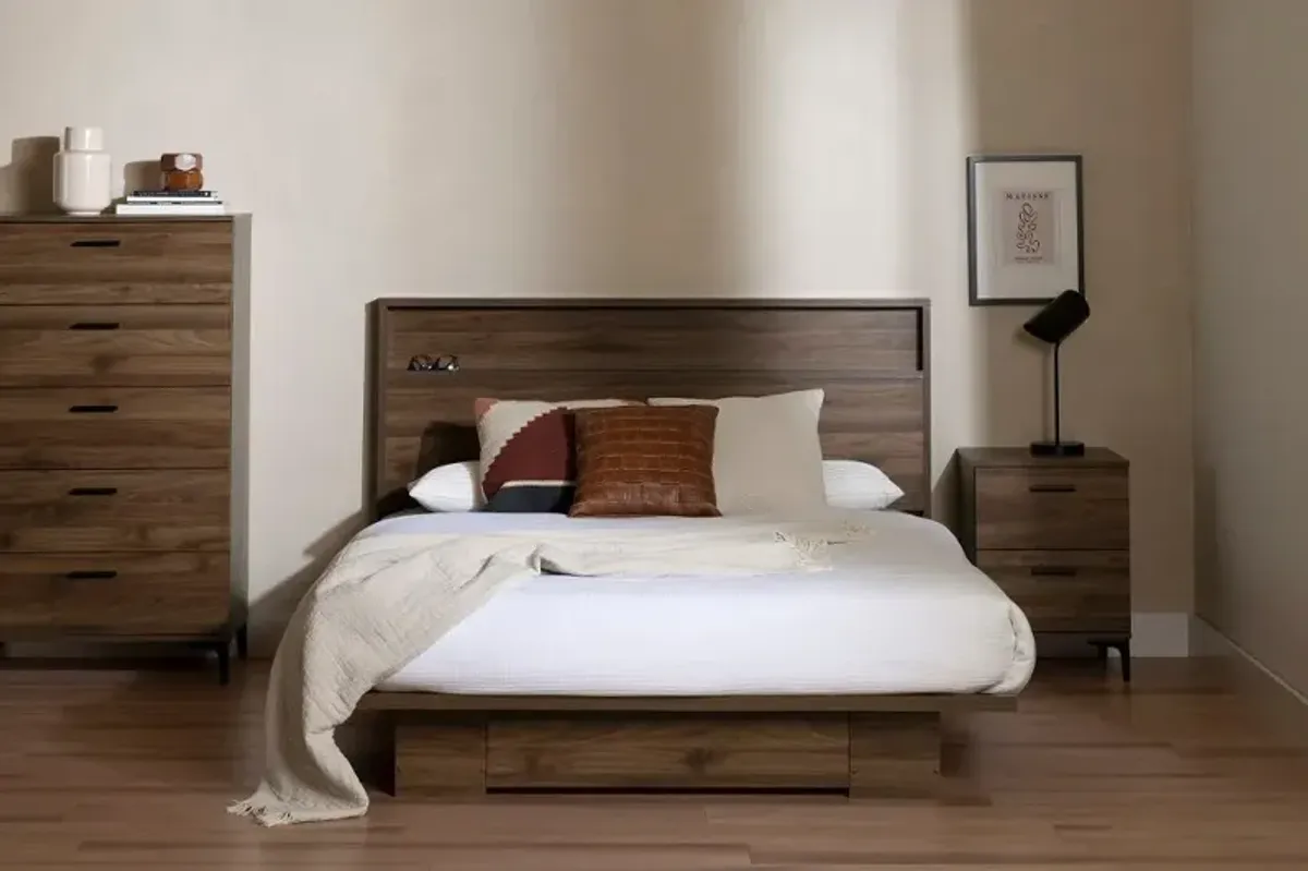 Musano Walnut Full-Queen Bed and Headboard