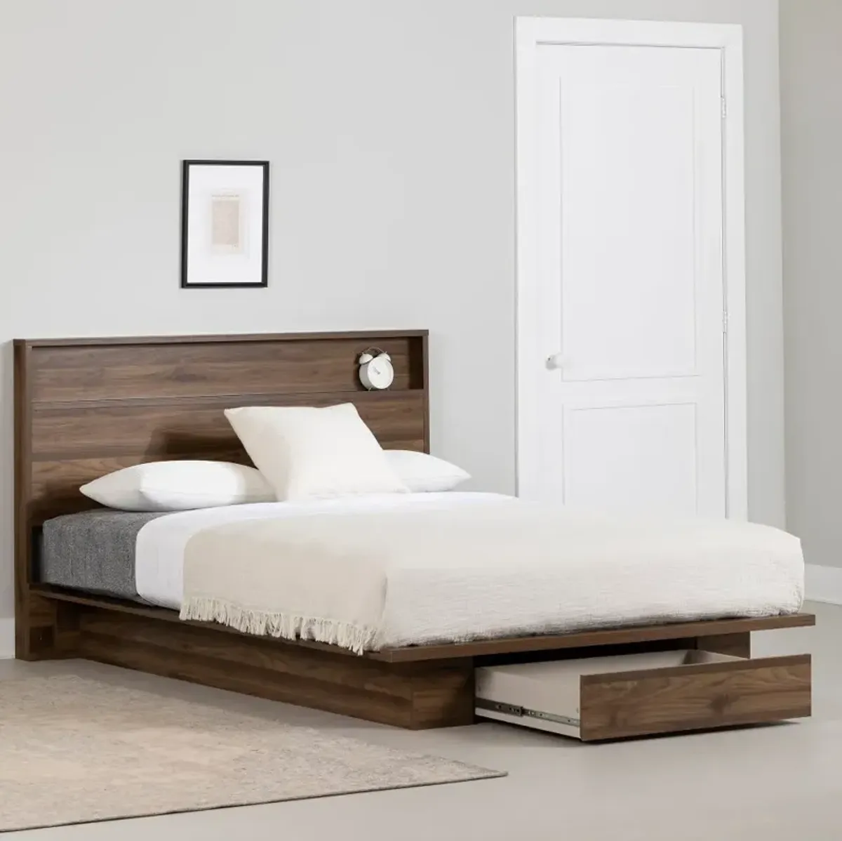 Musano Walnut Full-Queen Bed and Headboard