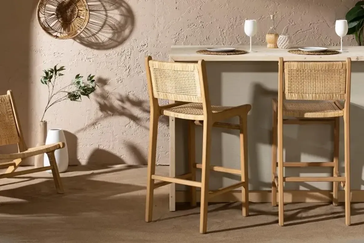 Agave Rattan Bar Stool, Set of 2 - South Shore