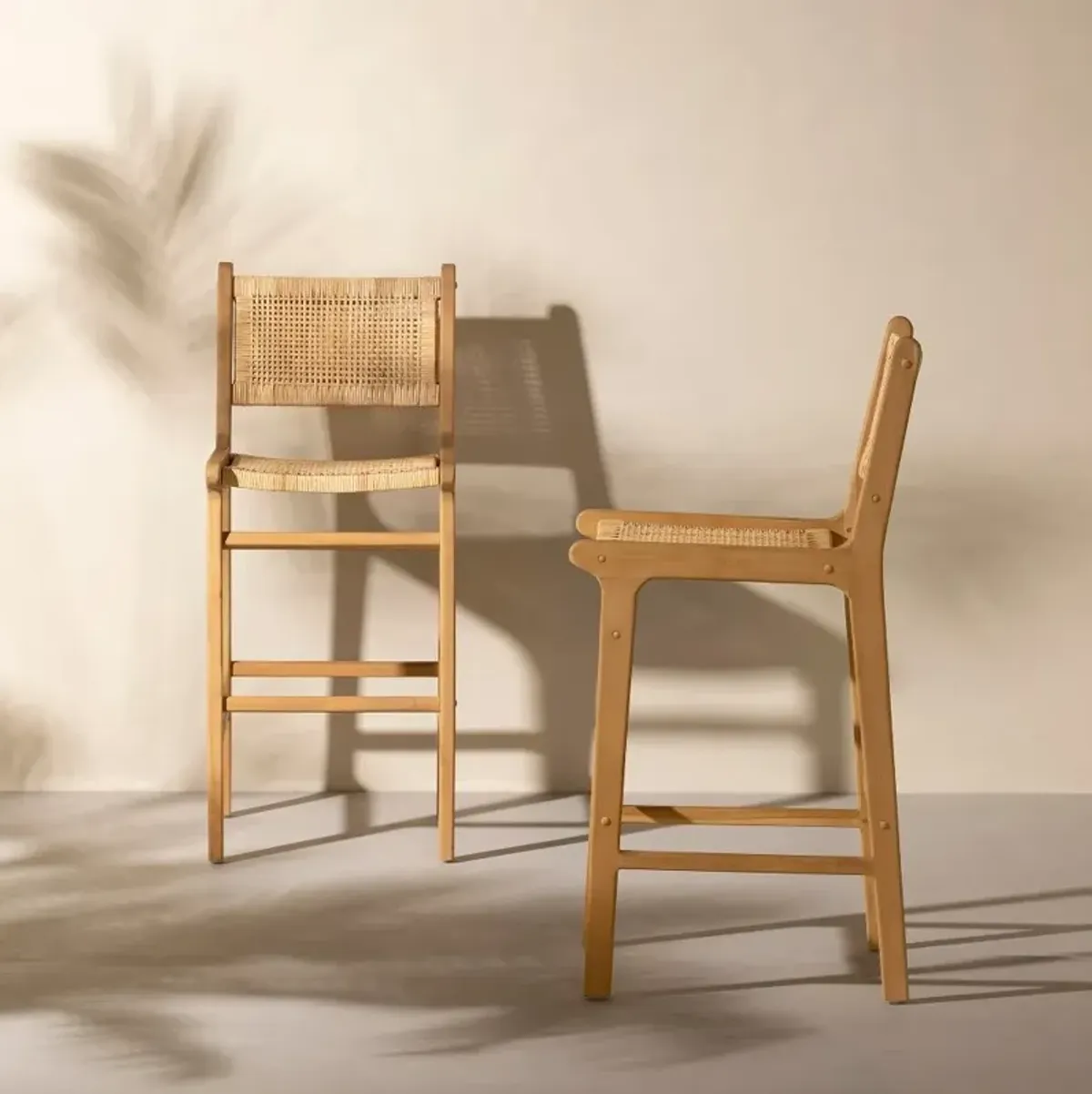 Agave Rattan Bar Stool, Set of 2 - South Shore
