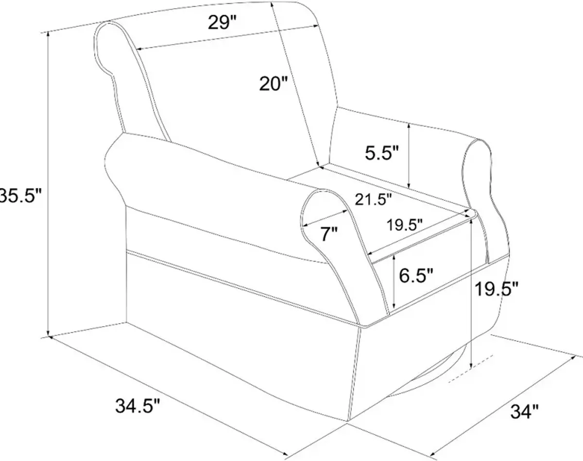 Kelyan Baby Relax Gray Swivel Glider Chair & Ottoman Set