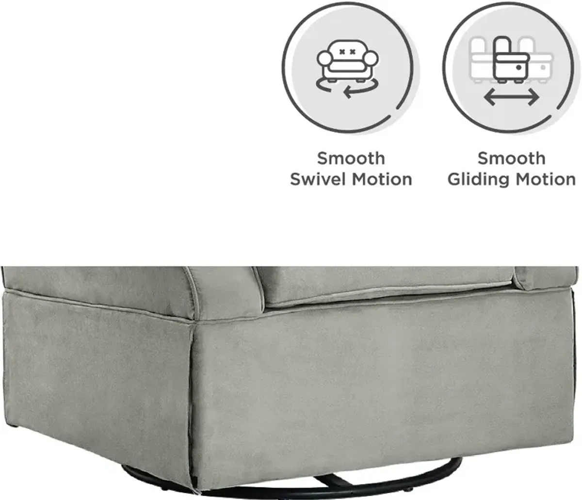 Kelyan Baby Relax Gray Swivel Glider Chair & Ottoman Set