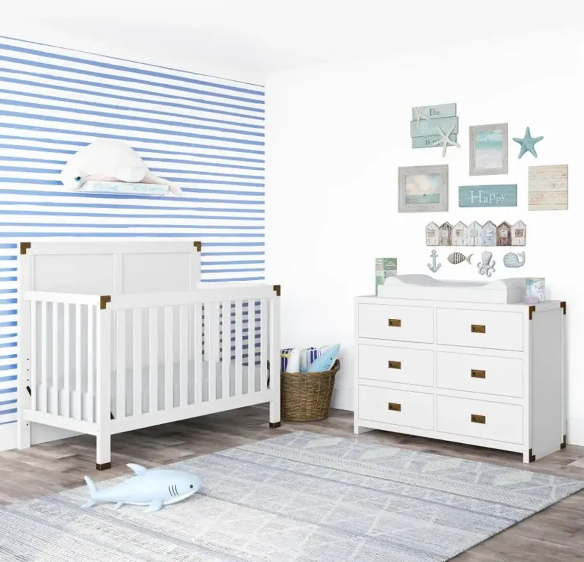 Frances Baby Relax White 5-in-1 Convertible Crib