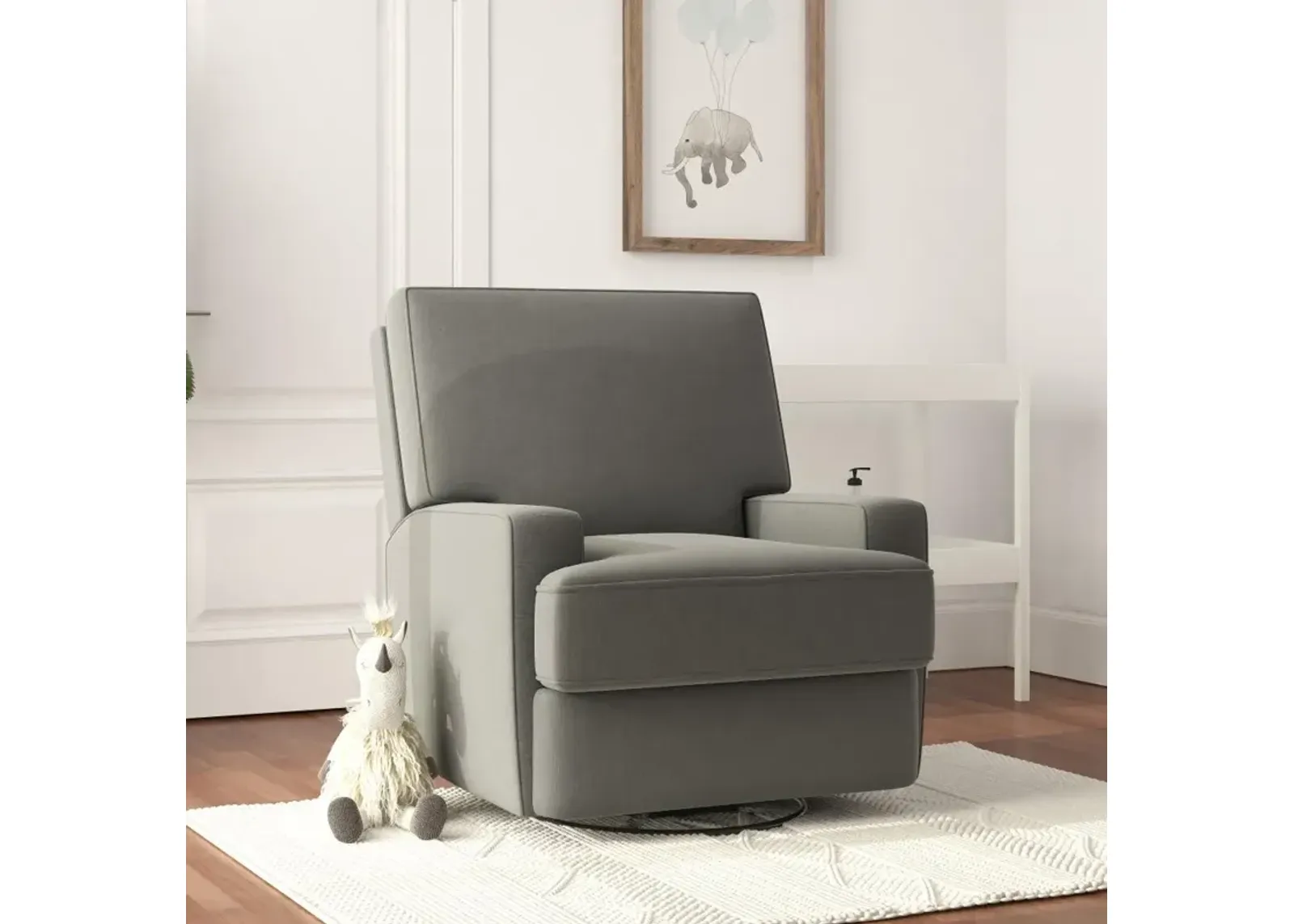 Rufus Baby Relax Dark Gray Swivel Glider Recliner Chair