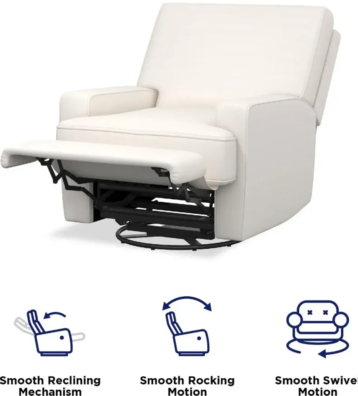 Rufus Baby Relax White Swivel Glider Recliner Chair