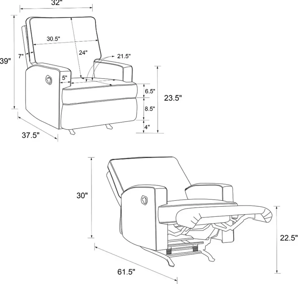 Shella Baby Relax Beige Rocker Recliner Chair