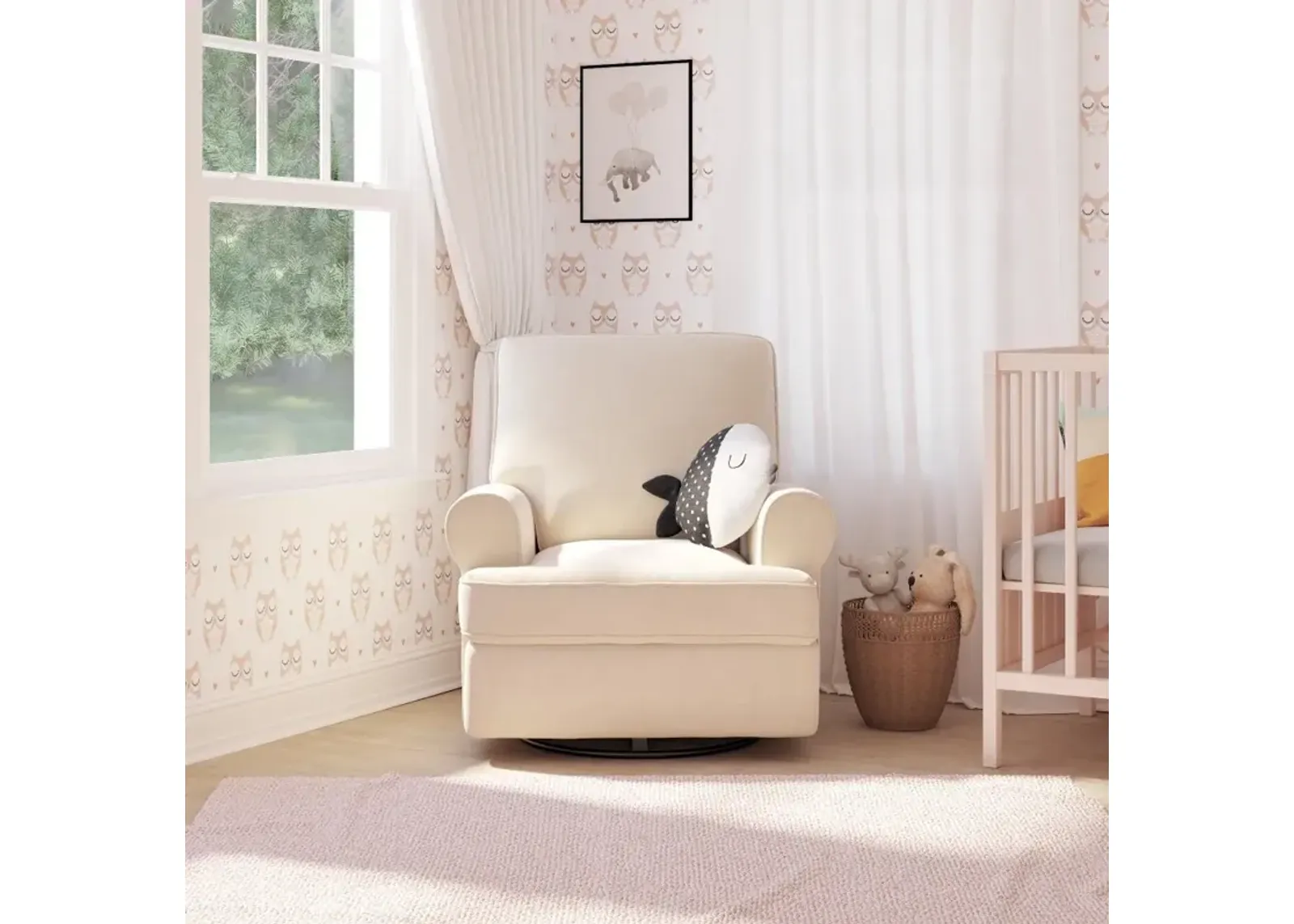 Mabel Baby Relax Beige Swivel Gliding Recliner