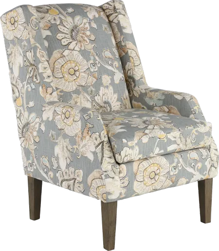 Whimsey Granite Floral Wing Chair