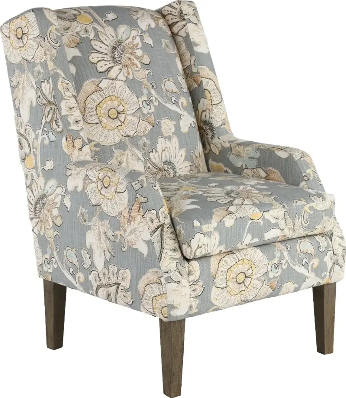 Whimsey Granite Floral Wing Chair