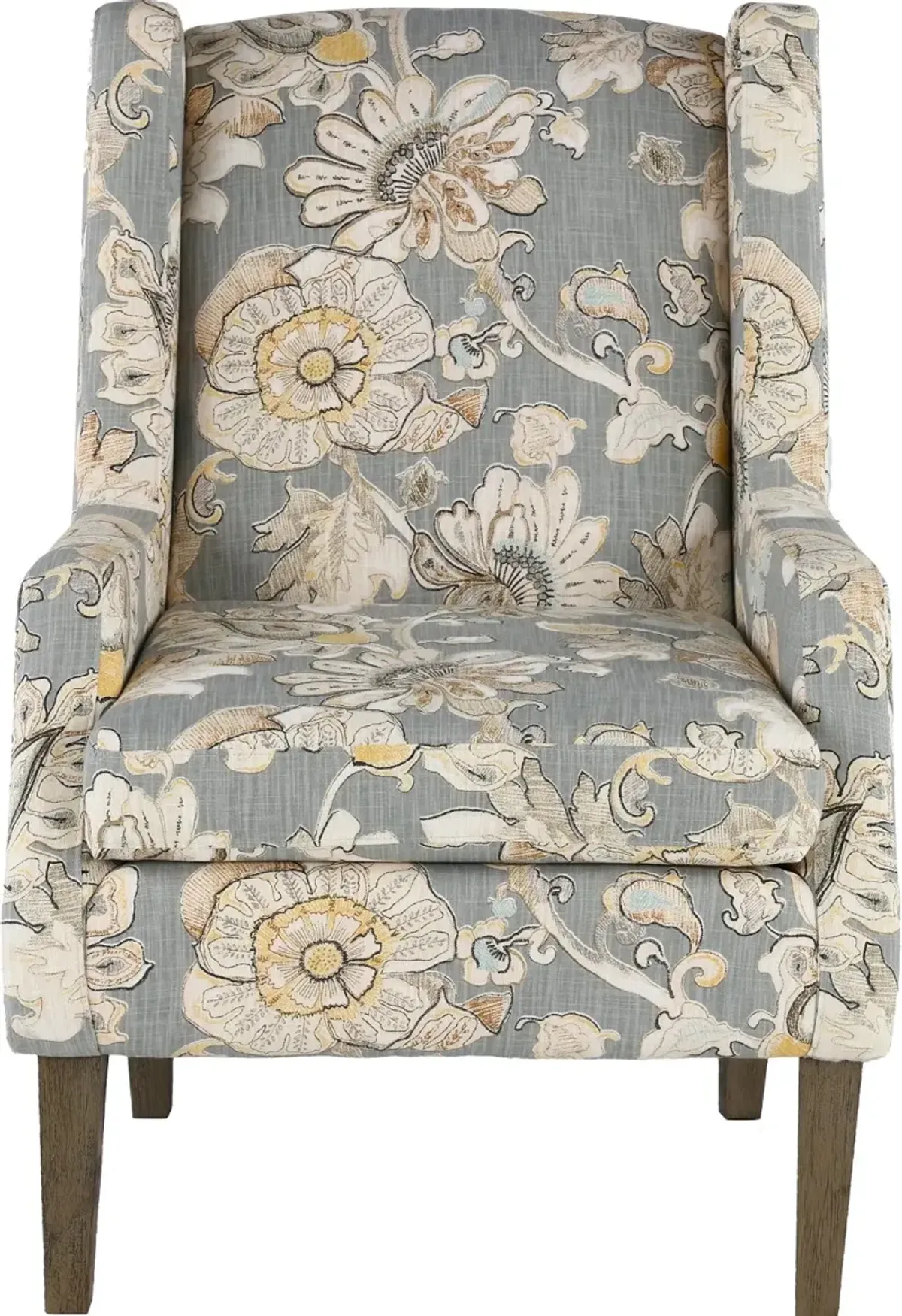 Whimsey Granite Floral Wing Chair