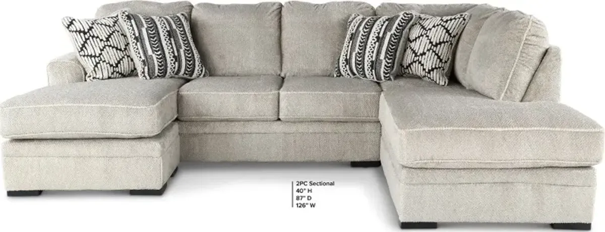 Calnita Sisal Beige 2 Piece Sectional