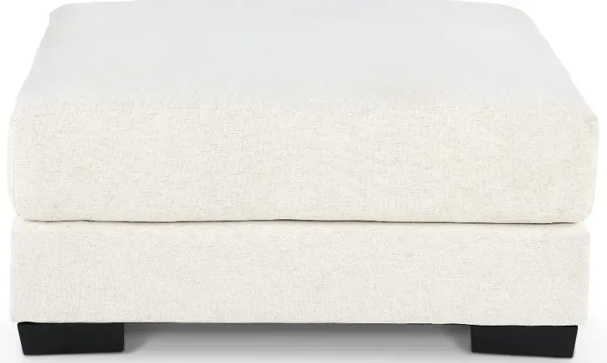 Hansel White Ottoman with Crypton Home Fabric