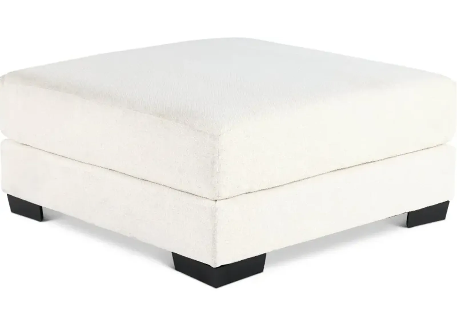 Hansel White Ottoman with Crypton Home Fabric