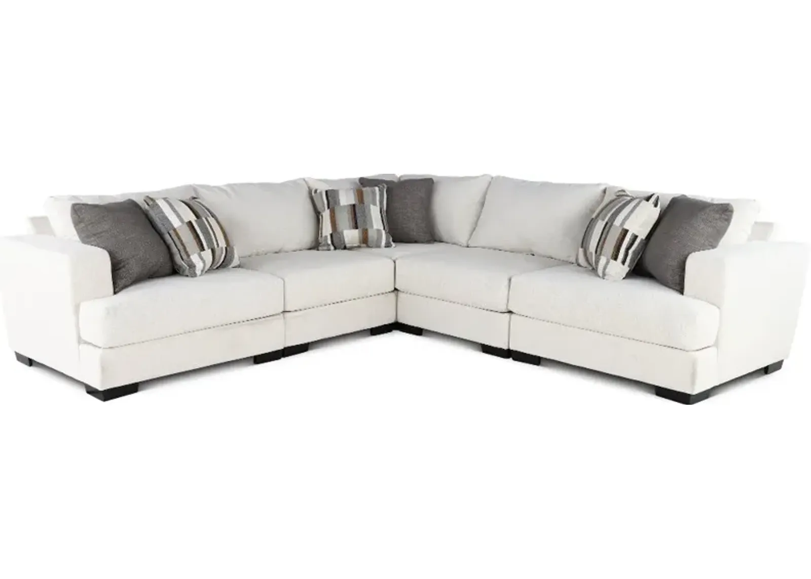 Hansel White 5 Piece Sectional with Crypton Home Fabric