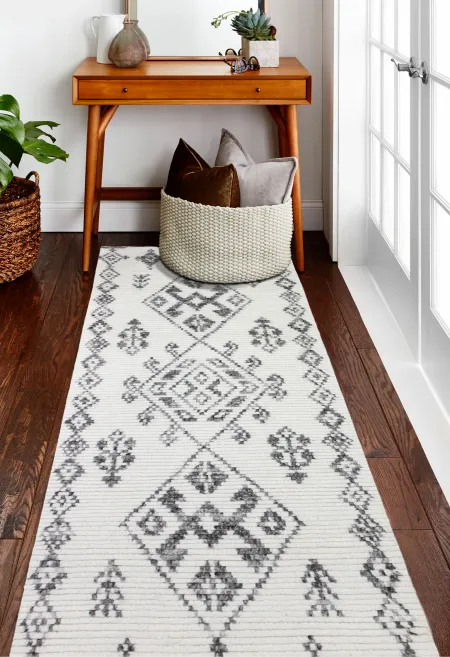 Marrakesh July Wool Hand Knotted Ivory Runner Rug