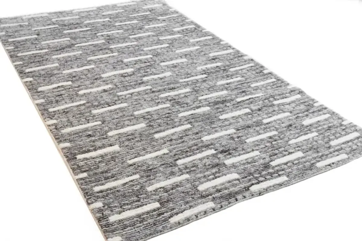 Jedediah 4 x 6 Wool Hand Knotted Gray Area Rug