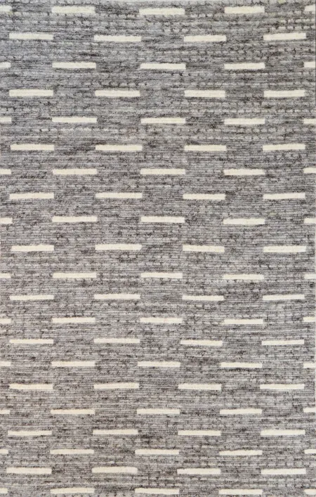 Jedediah 5 x 8 Wool Hand Knotted Gray Area Rug
