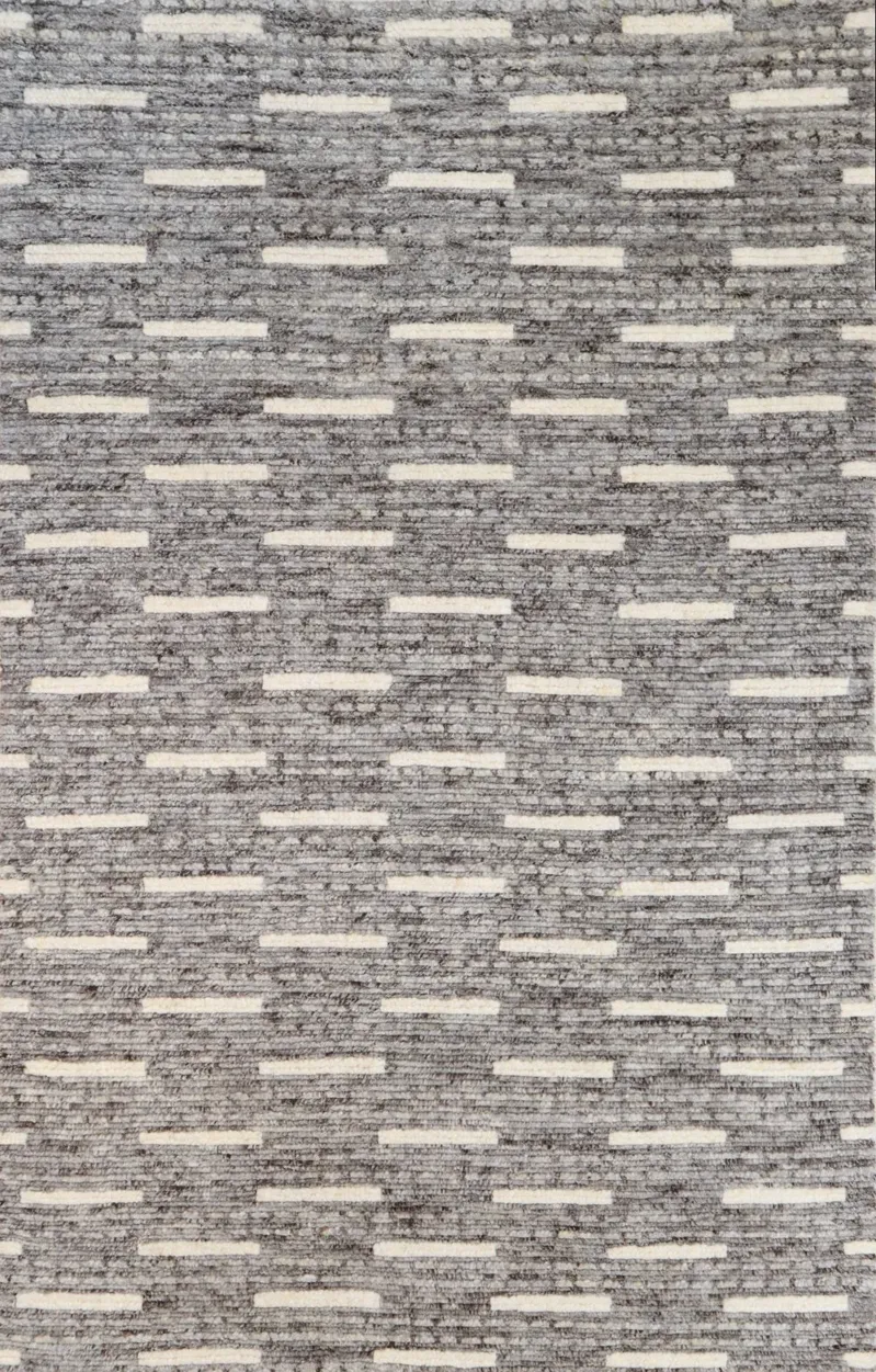 Jedediah 5 x 8 Wool Hand Knotted Gray Area Rug